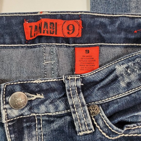 Zanadi Jeans Size 9 Distressed Embellished 30x30 - Picture 4 of 13